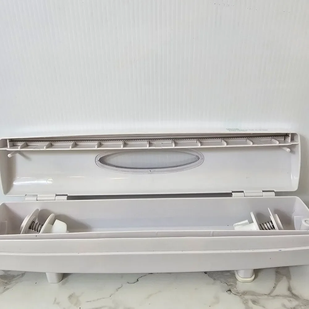 WRAPTASTIC DISPENSER PULL PRESS WRAP FOOD Plastic Wrap Organizer White